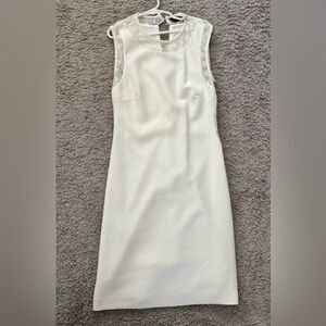 Elegant White Lace Trim Dress